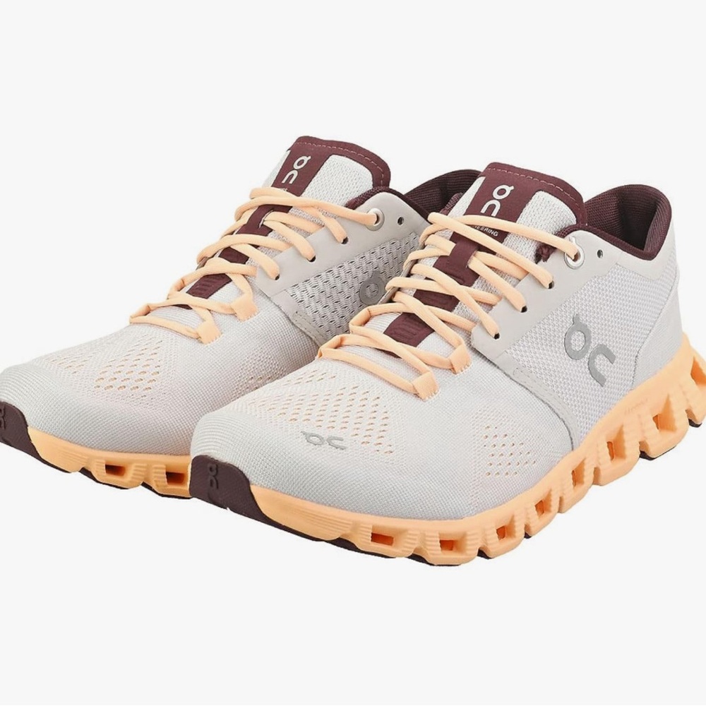 On Cloud Cloud X Orange and Grey Sneaker